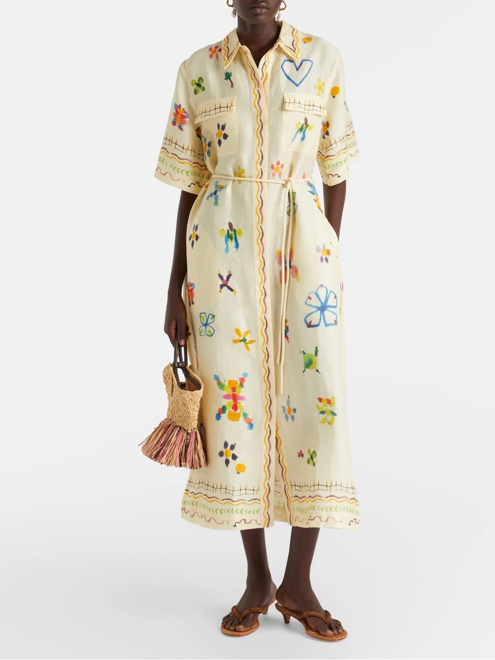 Alemais Sidi floral linen-blend shirt dress, US2 - Picture 5 of 11